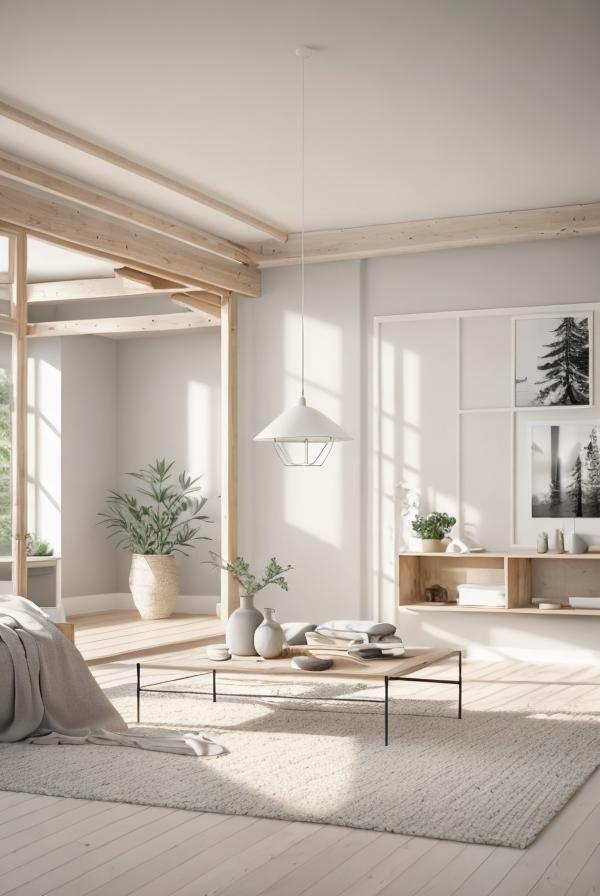 A Living Room in Scandinavian style, designed by AI Navigator