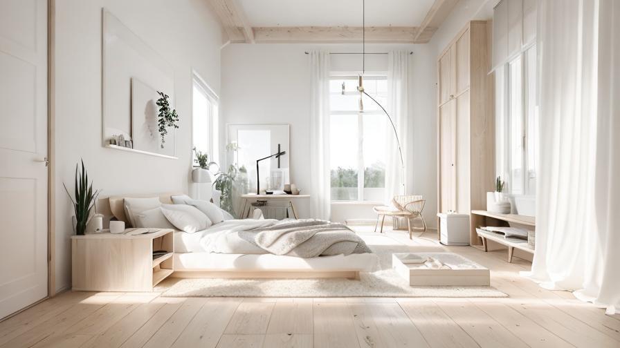 A Bedroom in Scandinavian style, designed by AI Navigator